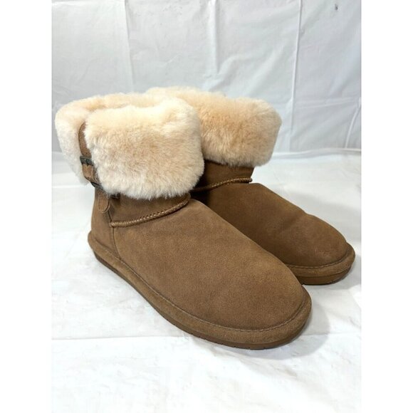 Bearpaw Abby Hickory Tan Suede Shearling Style Boots Size 8 - Picture 1 of 12